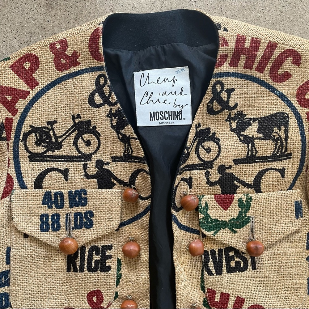 Vintage Moschino Crop Burlap Jacket